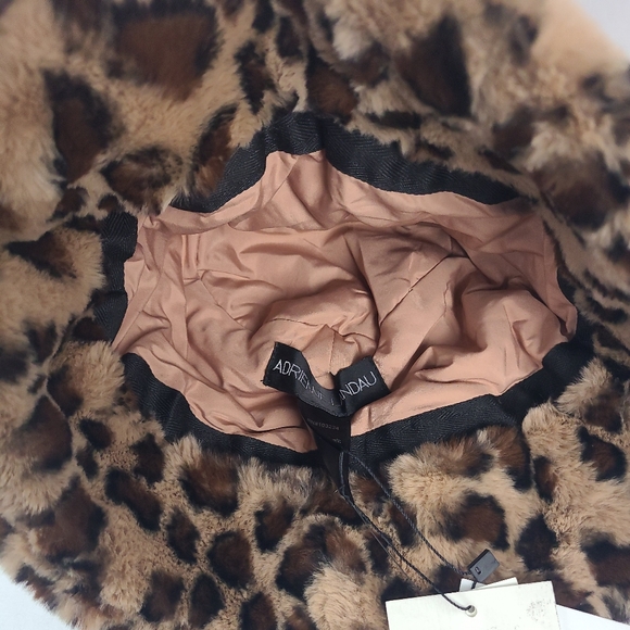 NEW ADRIENNE LANDAU FAUX FUR LEOPARD HAT MSRP $45 NWT - Picture 5 of 7